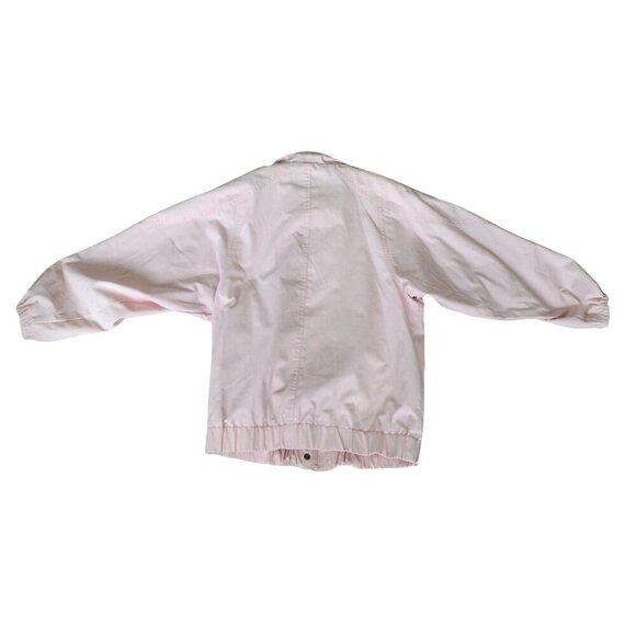Vintage 80s Van Heusen for Her Pastel Baby Pink Sports Jacket Hidden Hood Size M - Picture 12 of 13
